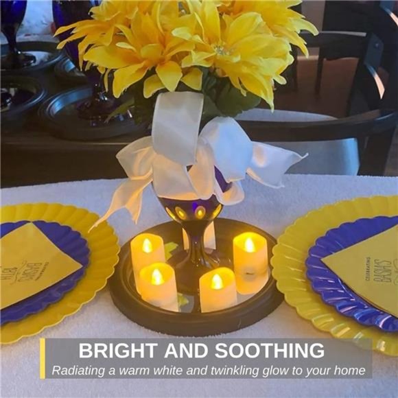 48-Pack Battery Tea Lights Flameless LED Tea Lights Soft Flickering Long Lasting - Picture 3 of 6